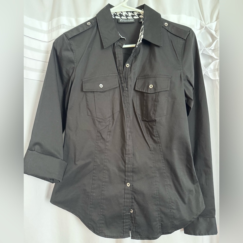 Black button down shirt